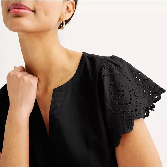 Nine West Black Eyelet Midi Dress - Picture 4 of 7